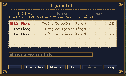 The đạo minh member list