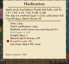 The meditation window with the breakthrough chance