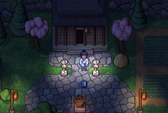 Thanh Khê Village at night, lanterns lit
