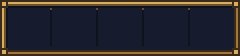 The in-game hotbar: five slots with a key letter each